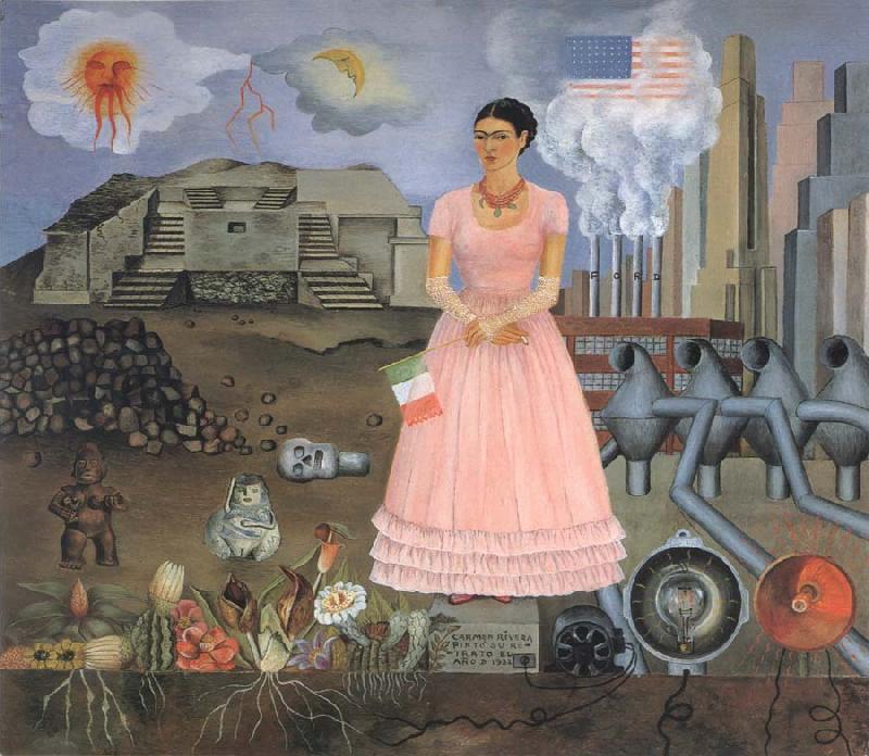 Frida Kahlo Self-Portrait on the Borderline Between Mexico and the United States oil painting image